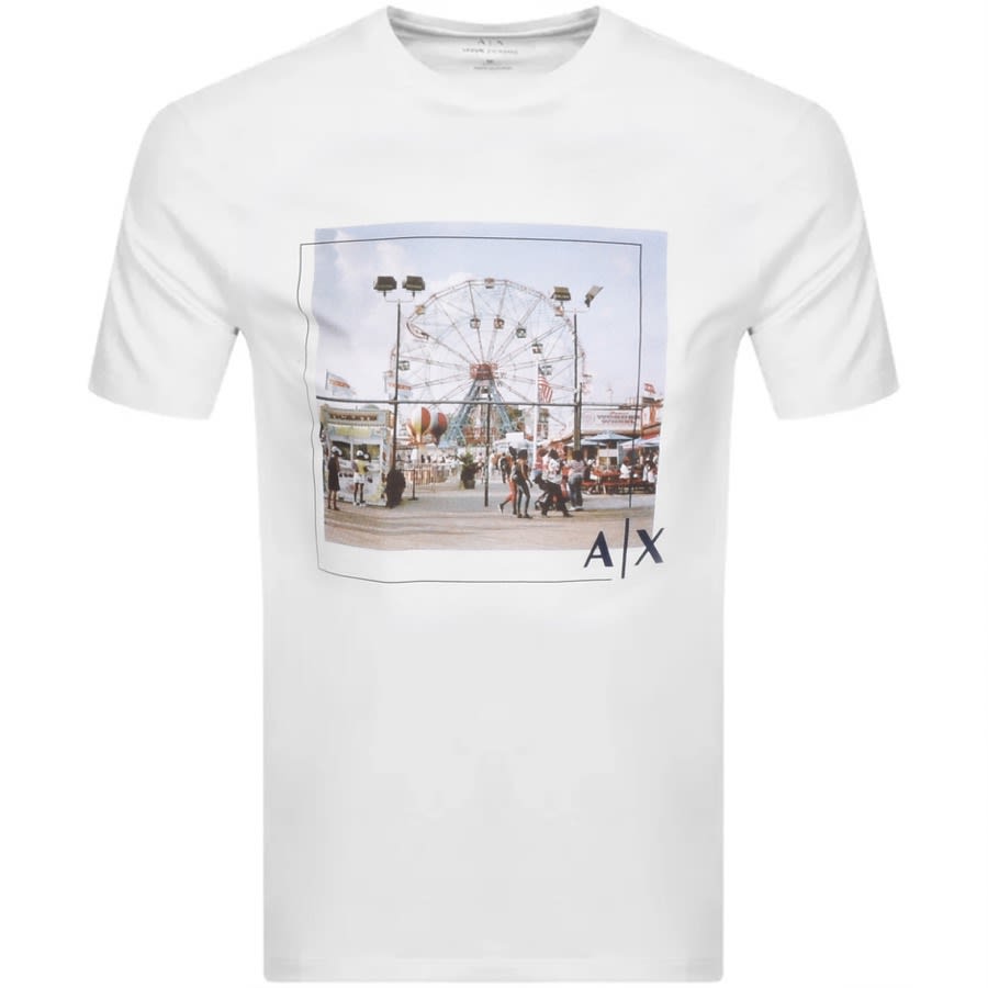 Alternative Image for ProductArmani Exchange Crew Neck Logo T Shirt White1